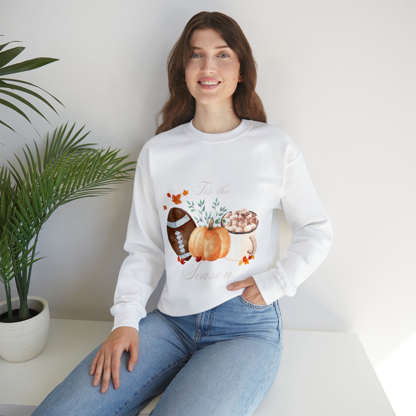 Fall Lovers Crewneck Sweatshirt | Pumpkin Lovers Gift | Football Lovers Sweatshirt | Football Season | Fall or Autumn Season Sweatshirt