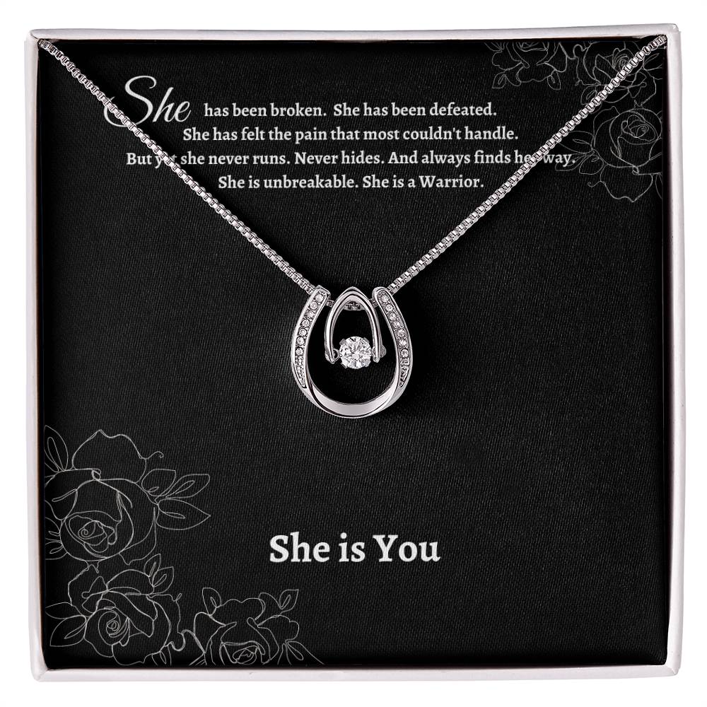 She is You | You are Strong | Strong Woman Gift | Warrior Gift | Survivor Gift Jewelry | AA Gift | Recovery Necklace Gift