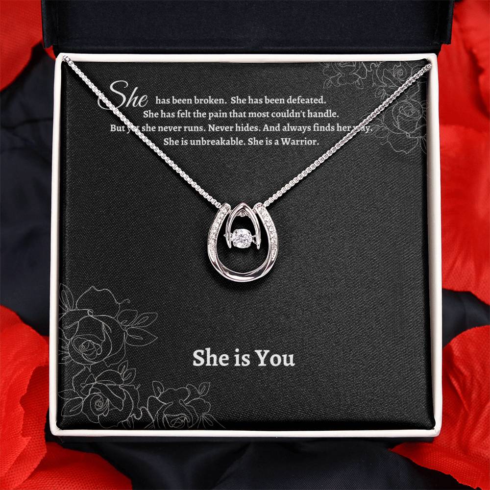 She is You | You are Strong | Strong Woman Gift | Warrior Gift | Survivor Gift Jewelry | AA Gift | Recovery Necklace Gift