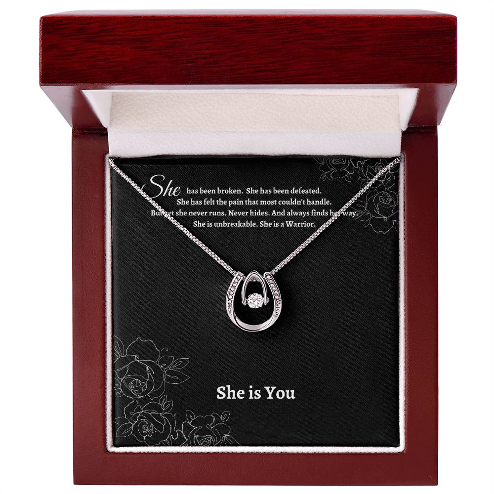 She is You | You are Strong | Strong Woman Gift | Warrior Gift | Survivor Gift Jewelry | AA Gift | Recovery Necklace Gift