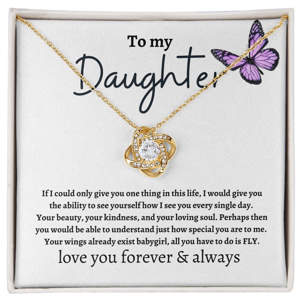 To My Daughter | Love Knot Necklace | Daughter Necklace Gift