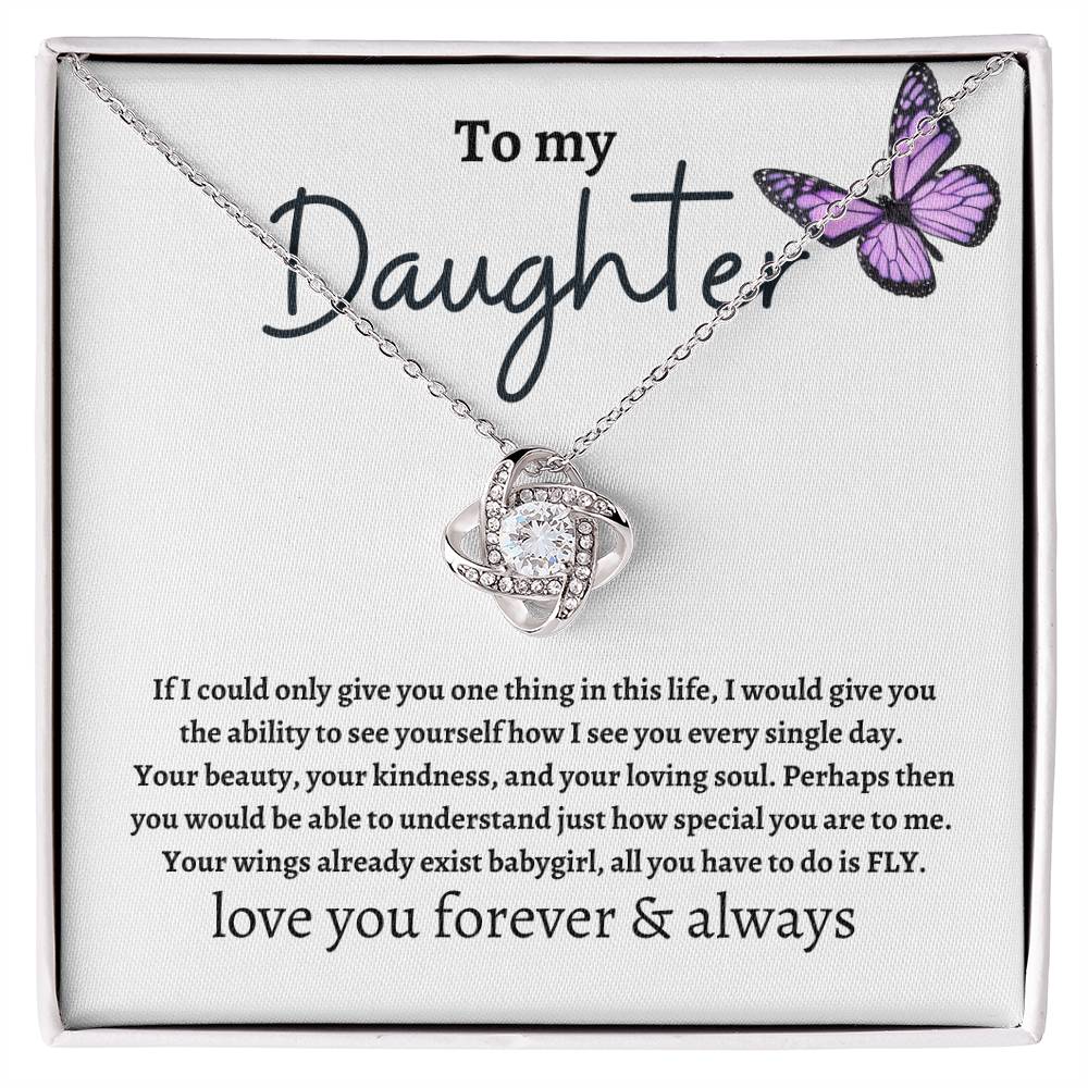 To My Daughter | Love Knot Necklace | Daughter Necklace Gift