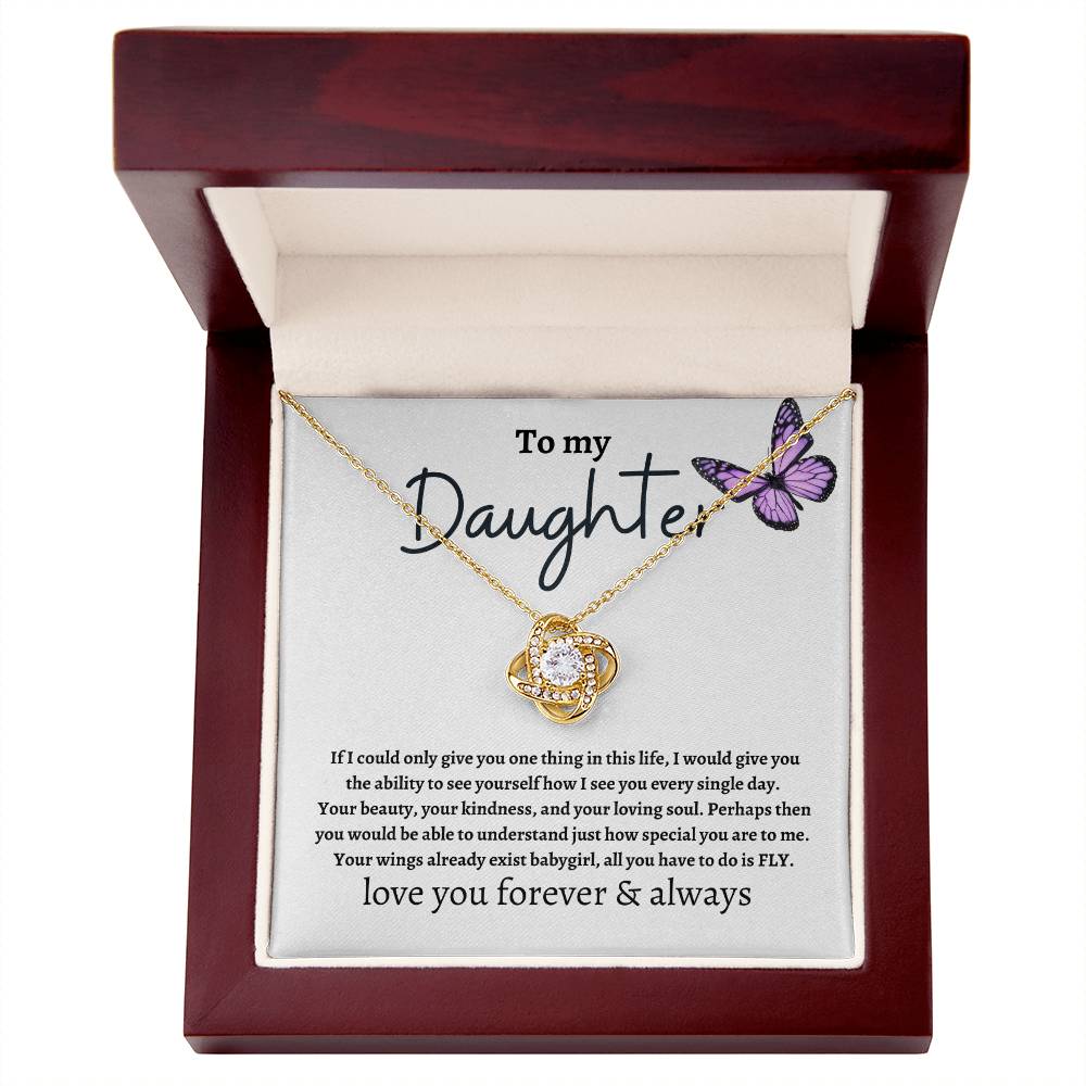 To My Daughter | Love Knot Necklace | Daughter Necklace Gift