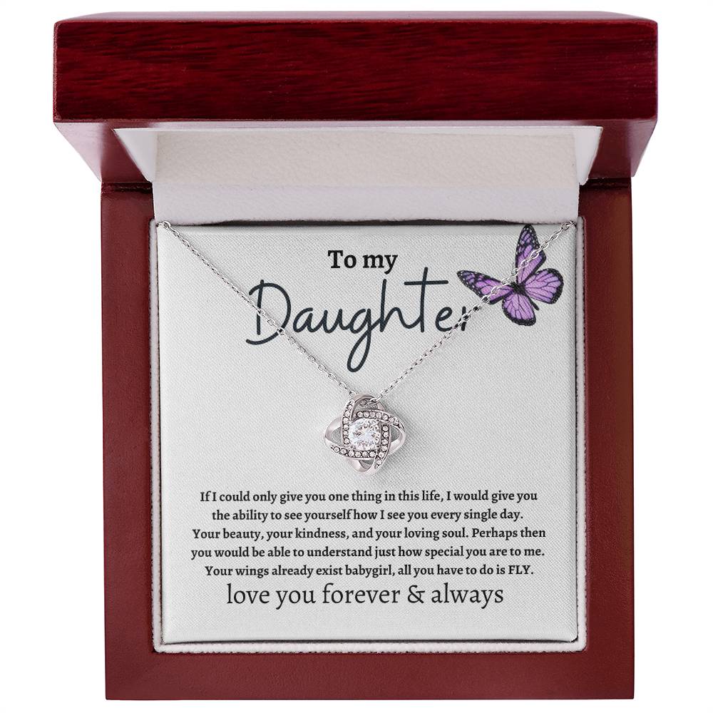 To My Daughter | Love Knot Necklace | Daughter Necklace Gift